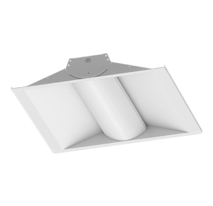 2,400 Lumen 2x2 LED Volumetric Troffer with Universal Voltage 0-10V Dimming Driver. 4000K, 80CRI.