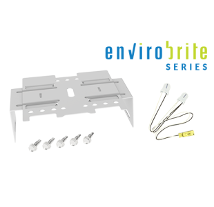 Clip strip bracket kit with (4) flat brackets, (8) angle brackets, (2) 5 pk tek screws (4) Quarter turns & (8) unshunted sockets, all in a sealed bag.