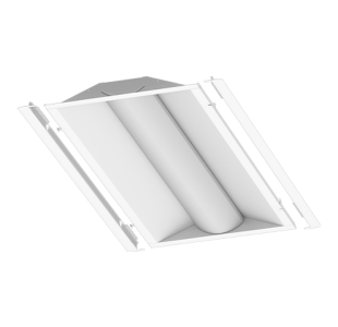 4,300 Lumen 2x4 LED Volumetric Troffer with Universal Voltage 0-10V Dimming Driver. 4000K, 80CRI.