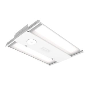 1ft Everest High-Bay fixture, power selectable, universal voltage 120-277VAC driver, CCT selectable (3500K/4000K/5000K), 80CRI, with frosted acrylic lens.
