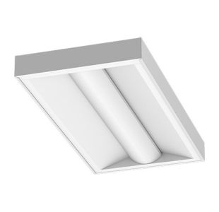 10,400 Lumen 2x4 LED Volumetric Troffer with Universal Voltage 0-10V Dimming Driver. 3000K, 80CRI.