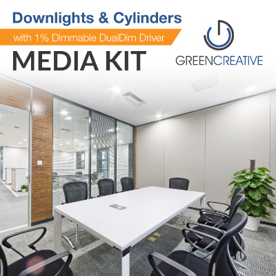 Downlights and Cylinders Featured with One Pct Dimmable DualDim Driver Media Kit